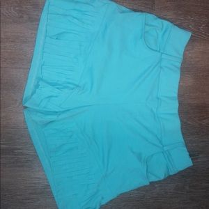 Turquoise Fringe Shorts